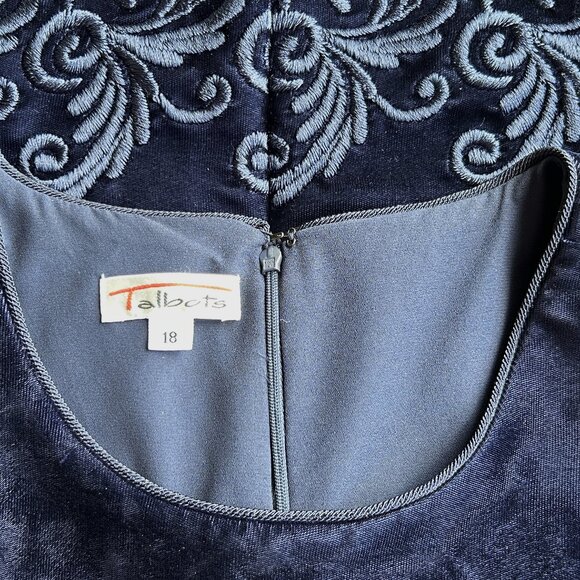 Talbot's 18 Long Evening Dress Midnight Blue - Picture 7 of 10